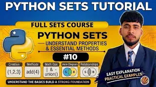 Sets in Python Set Methods add update remove discard Python Course