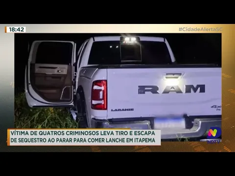 Vítima de quatros criminosos leva tiro e escapa de sequestro ao parar para comer lanche em Itapema
