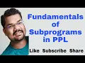 Fundamentals of Subprograms PPL Sebesta