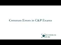 Common Errors in C P Exams