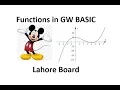 Introduction to functions in GW BASIC Chapter 5 gw basic lectures in urdu