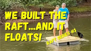 We Built the Raft and It Floats Awesome DIY Raft from Storage Bins and Plywood Step-By-Step