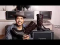 The Lucchese Charles Upscale Distinguished in Black Cherry Caiman Belly