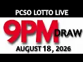 Lotto Result Today 9pm Draw AUGUST 18 2026 Swertres Ez2 PCSO LIVE