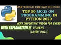Top 50 Programming in Python MCQs Most Important Conceptual Questions for ALL Exams MSBTE