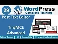 Tiny MCE Advanced Text Editor WordPress Complete tutorials in 29