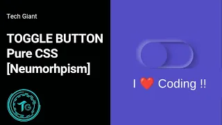 Toggle Switch Button CSS only Neumorphism