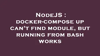 NodeJS docker-compose up can t find module but running from bash works