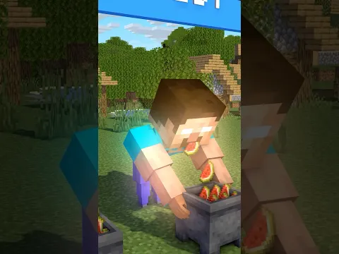 Help Baby Zombie Win Watermelon Eating Competition - Monster School Minecraft Animation 🍉😁🍉