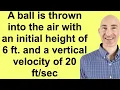 Solving Projectile Motion Word Problems Using Quadratics