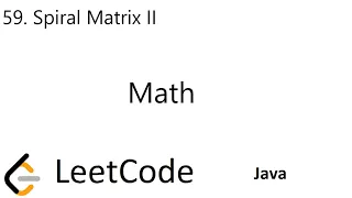 LeetCode 59 Spiral Matrix II Math Java