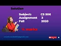 Cs 506 Assignment 3 Solution Idea 11-02-2021