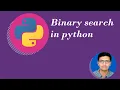 Python tutorial for beginners 20 Binary Search python example code Hindi
