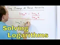 Logarithm Change of Base Formula Solving Log Equations - Part 1