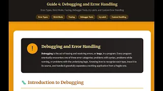 JavaScript Chapter 4 Lecture - Debugging and Error Handling