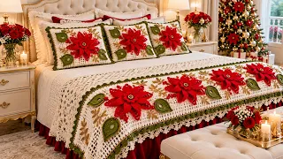 MANTA Navideña Nuevos Centros de Mesa Adornos de Navidad ASÍ de Facil Tutorial de Crochet