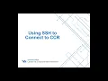 Using SSH to Connect to CCR