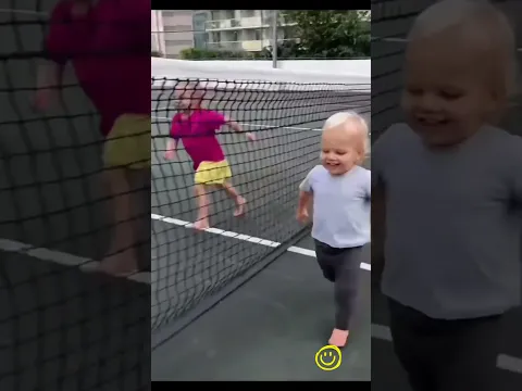 Kids are laughing together. Baby smile sound!