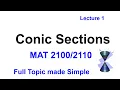 FULL TOPIC CONIC SECTIONS