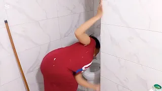 روتين يوم الخميس تنظيف الحمام بالكامل انا الاساس وانتم جنبي شويه اكياس 