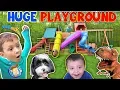 Giant Playground Surprise from DINOSAUR 5 Slides FUNnel Vision Vlog