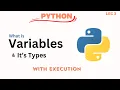 Variables in Python with Execution Python Lec 3