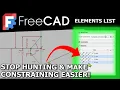 How to Use the Elements List in FreeCAD Sketcher