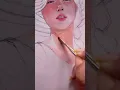 Lagu DAY-9 🥀 gouache PORTRAIT painting process #gouache #artshorts