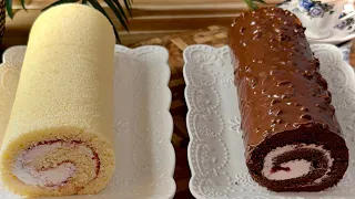أسرار كيك السويسرول؟بدون فصل وبدون ميزان طريقة ناجحه مع حشوتين طعمهم رهيييب👌