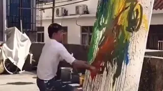 شخبط شخابيط طريقة غريبة في الرسم ولكن النتيجة رائعة 