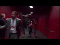 Embiid in total tears walking through the tunnel of a heartbreaking loss to the Raptors