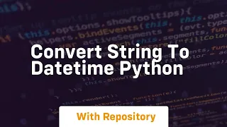 convert string to datetime python