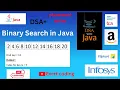 Binary Search in java DSA Placement question 2023 expertcoding3624