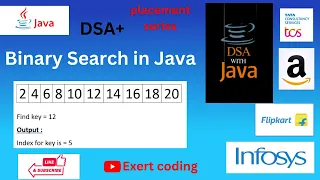 Binary Search in java DSA Placement question 2023 expertcoding3624