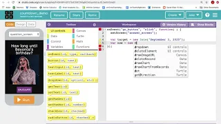 App Lab Countdown Clock - Calculating the Difference Between Dates