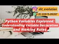 Python Variables Explained Understanding Variable Declaration and Naming Rules