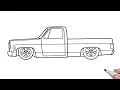 How to draw a Chevrolet C10 Pickup Truck step by step