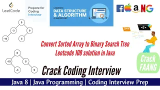 Convert Sorted Array to Binary Search Tree Leetcode 108 Solution in Java FAANG Question Solution