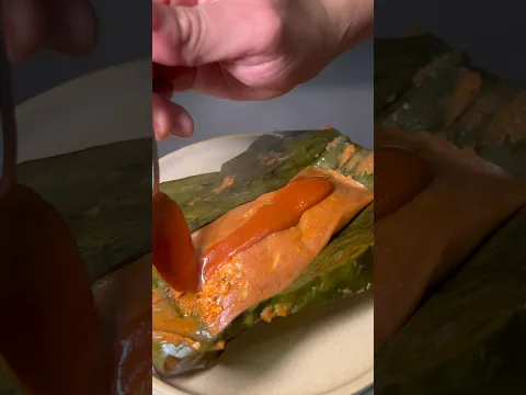 Would you try this STEAMED BANANA LEAF TAMALE? #foody #foodchallenge #tamale