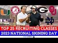 College Football Recruiting Top 25 Class Rankings Ahead Of 2023 National Signing Day