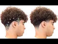 HOW TO DO A BLOWOUT TAPER ON CURLY HAIR Step by Step Low Taper Tutorial