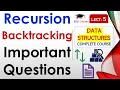 L5 Recursion and Backtracking Important Questions Data Structures Lectures in Hindi