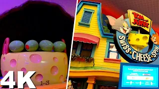 Tom And Jerry Swiss Cheese Spin On Ride With Queue 4K POV Warner Bros World Abu Dhabi 