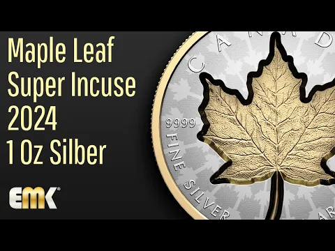 Download MP3 Maple Leaf Super Incuse 2024 1 Oz Silber Reverse Proof mit Gelbgold-Veredelung