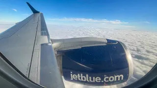 JetBlue Airways Embraer E190 Takeoff Landing N324JB Boston to Charlotte Seat 10A