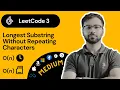 LeetCode 3 Solution in Hindi Longest Substring Without Repeating Characters LeetCode Playlist