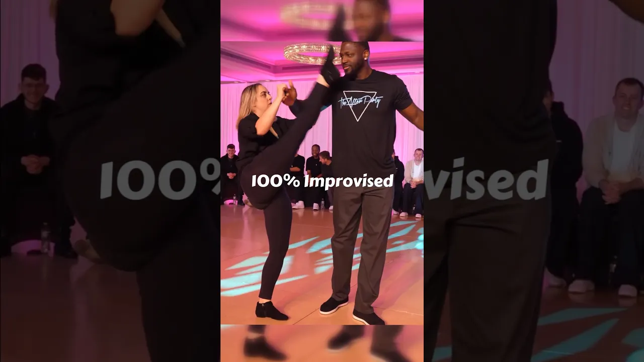 That kick was INCHES away 😱😅😂 #improv #westcoastswing