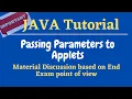 Passing parameters to Applets getParameter method PARAM attribute Java for beginners