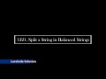 1221 Split a String in Balanced Strings with Javascript Leetcode solution with javascript in Hindi
