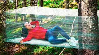 bushcraft hacks crazy tent made from plastic wrap 